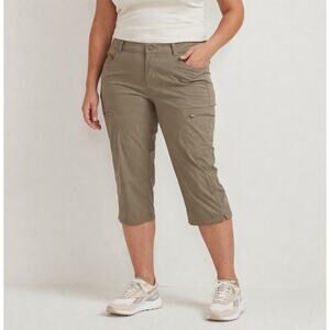 Eddie Bauer First Ascent Guide Pro Capris Khaki Outdoor Hiking Camping Womens 12